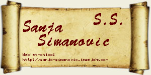 Sanja Simanović vizit kartica